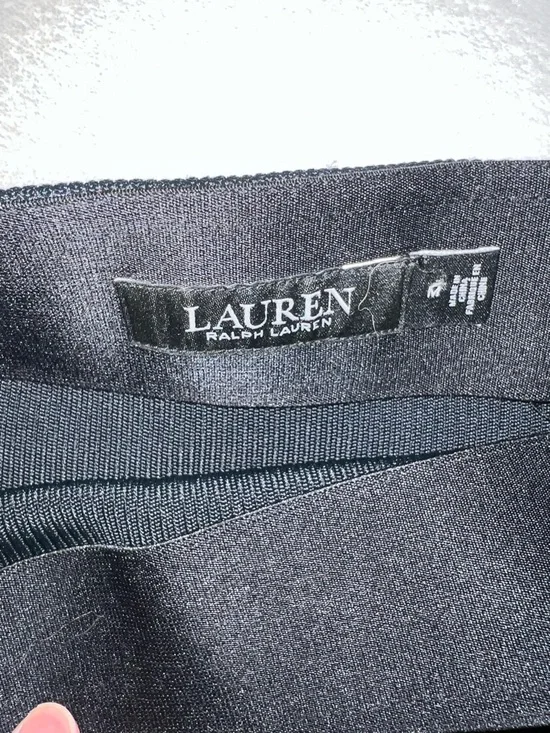 Ralph Lauren Black Ribbed Midi Skirt with Fringe Hem - Picture 2 of 11